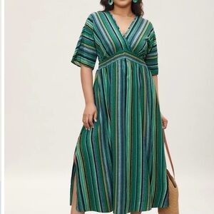 Striped Green Maxi Dress NWT